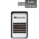 Kalentin Extensión de Cejas Planas Marrón Oscuro 6mm